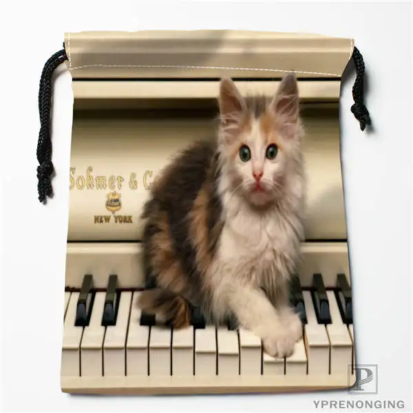 Пользовательские фортепиано Cat Беллы Брито Drawstring дорожные сумки для хранения мини-сумка Плавание Пеший Туризм игрушки мешок Размеры 18x22 см#0412-04-219 - Цвет: Drawstring Bags