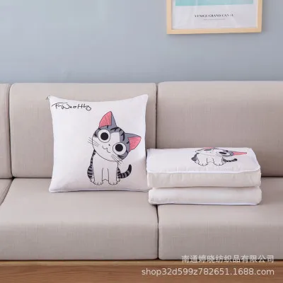 40x40cm Pillow quilt dual-use cushion quilt car sofa bed cushion cushion nap pillow case folding small quilt two in one - Цвет: 2