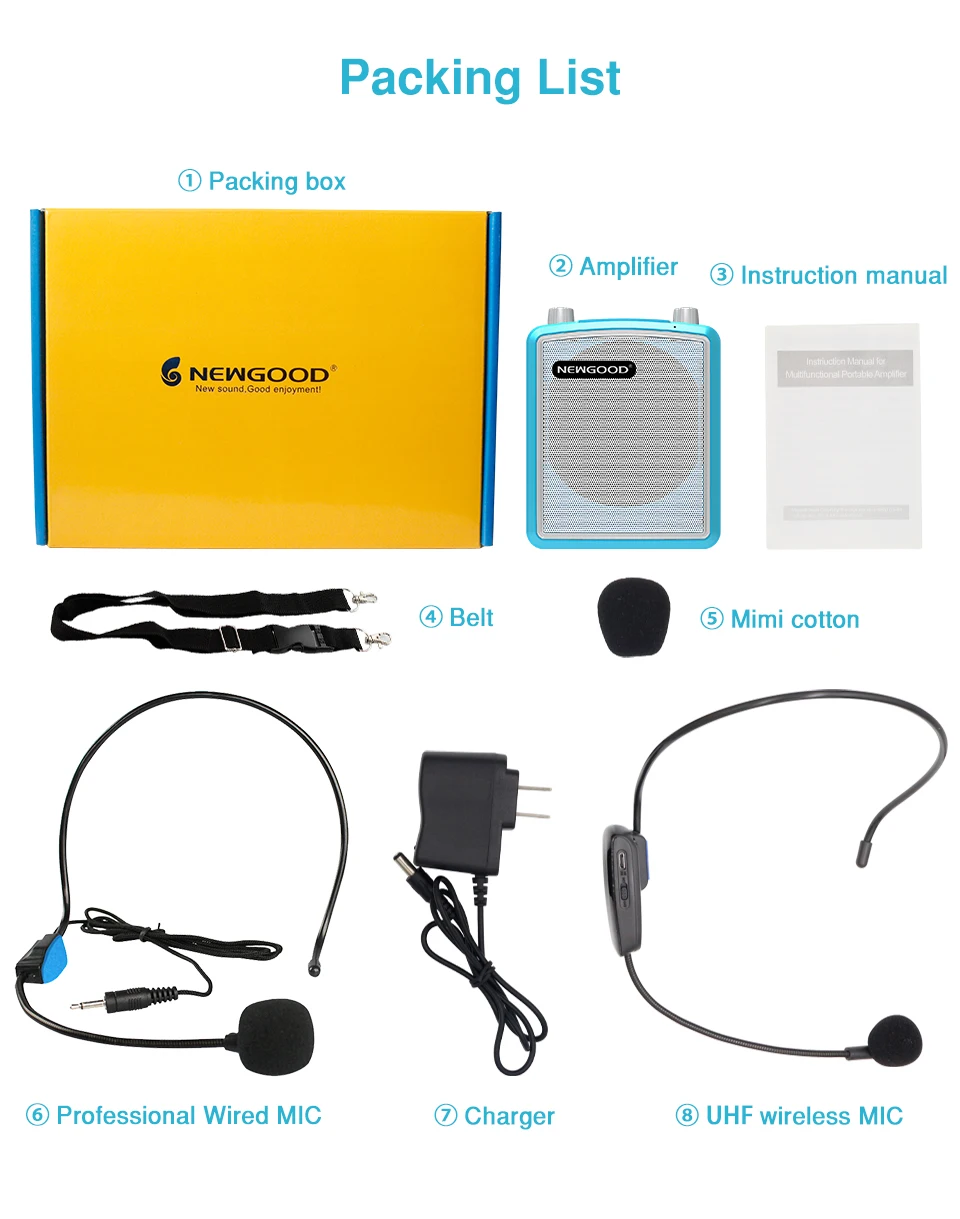 20W Portable Wireless Voice Amplifier Outdoor Speech Teach Speaker UHF Wireless Microphone Amplifier FM Radio Loudspeaker record (11)