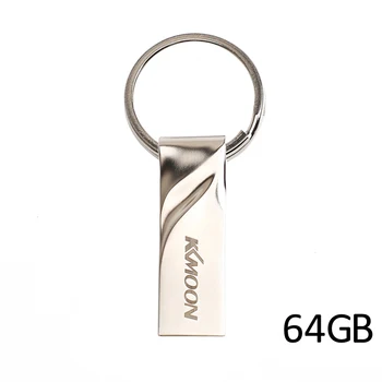 

KKMOON CW10292 Zinc Alloy USB Flash Drive Waterproof Pen Drive 32GB/64GB USB 2.0 Flash Memory Stick Pen Drive with Key Ring