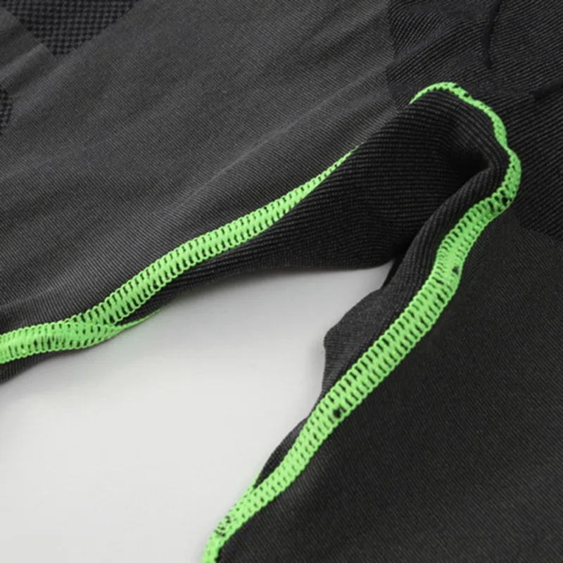 Мужские компрессионные тренировочные беговые базовые слои кожи спортивные брюки спортивные штаны - Цвет: Зеленый