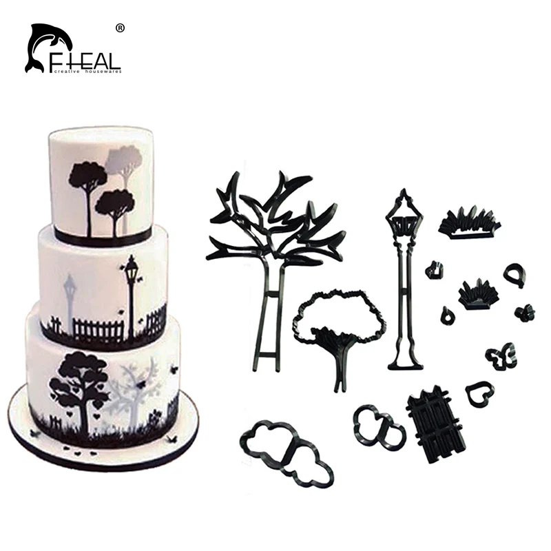 

FHEAL Plastic Cookie Cutter Family Animals Yoga Figures Fish Run Fondant cake Mold Sugarcaft Cake Decorating Tools Bakeware