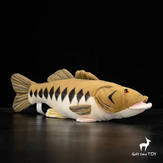 Stuffed Marine Animals Toy Big Mouth Black Bass Doll Simulated Plush