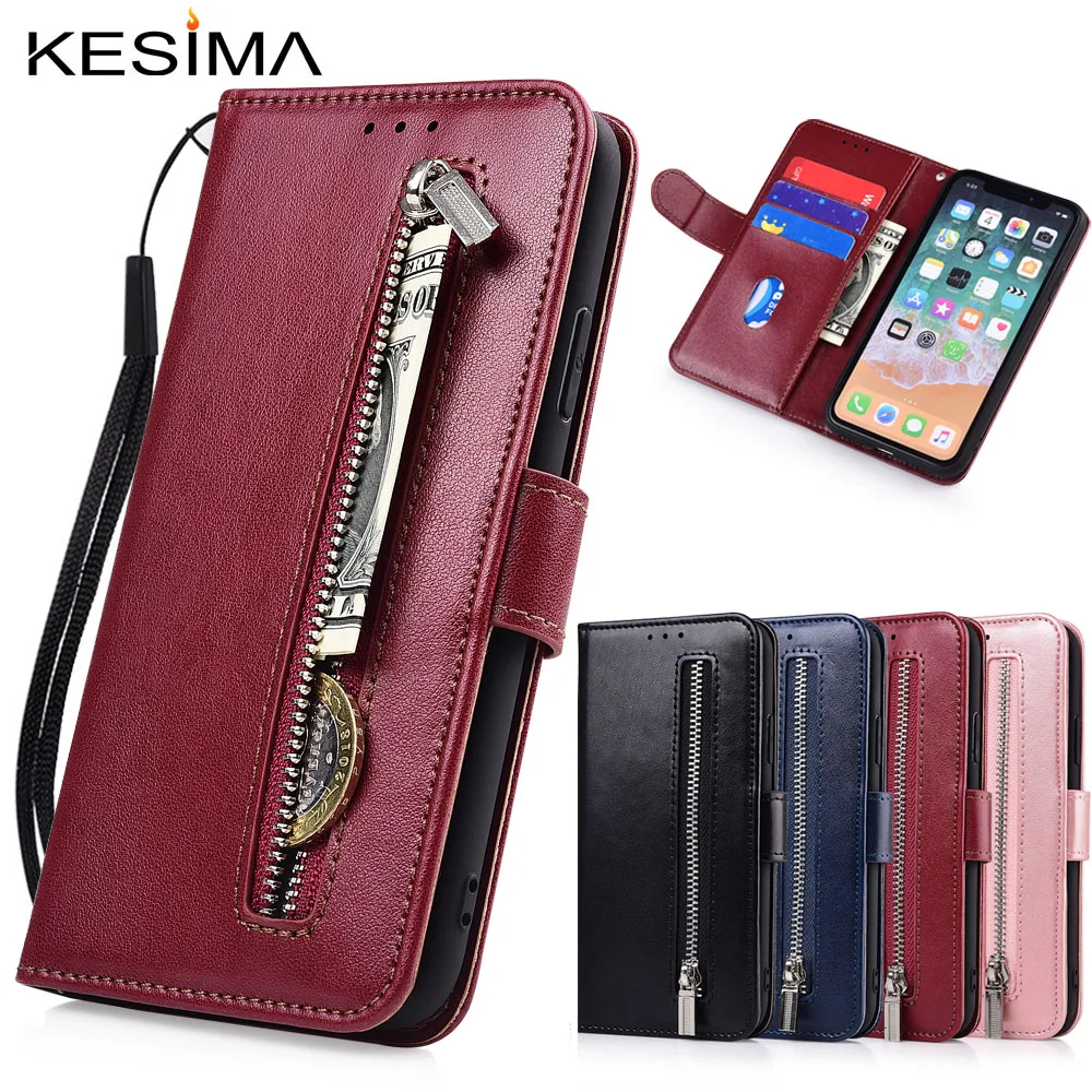 

For Alcatel 3 5052D 5052Y 5.5'' Fundas Zipper Flip Wallet Leather Case Soft TPU Cover for Alcatel 3 2018 5052D 5052Y Case