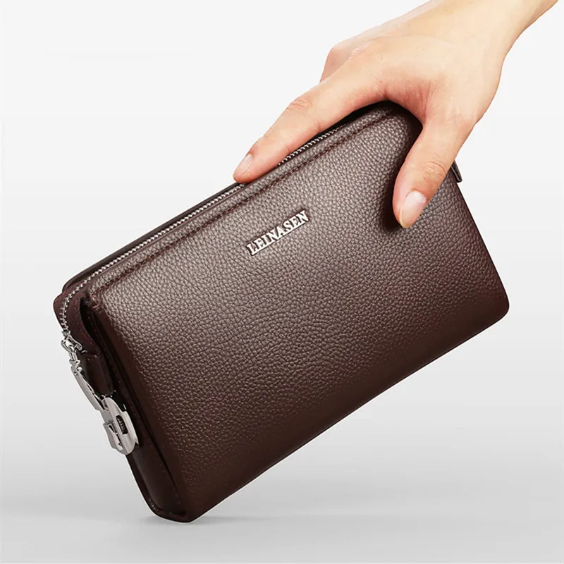 Hot Sale Men Wallet Luxury Long Clutch Handy Bag Male Leather Purse Men