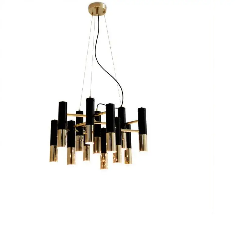 Светодиодный светильник с металлической трубкой Ike цвет черный/золотой|led pendant
