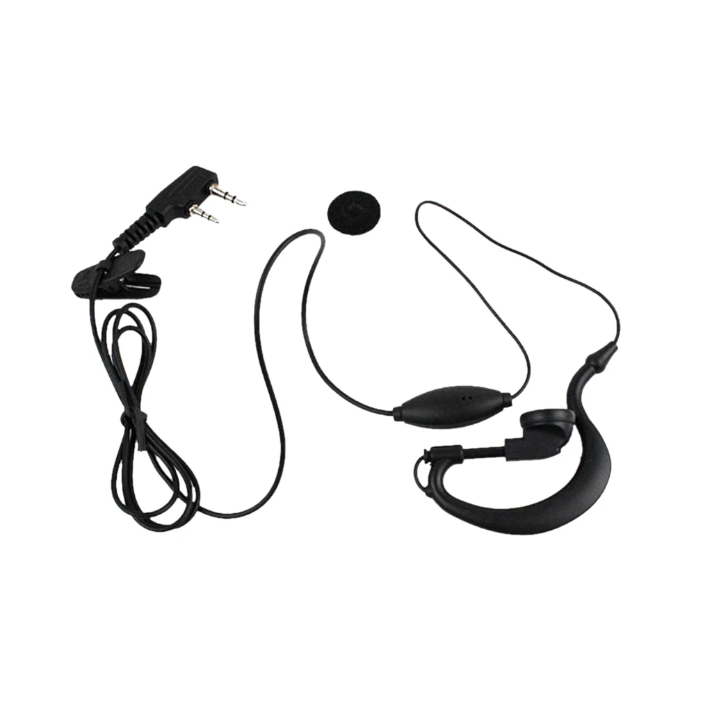 2.5mm/3.5mm Jack K Type Hanging Earphone with Microphone for Kenwood Baofeng Male Jack Earphone & Clothes Clip
