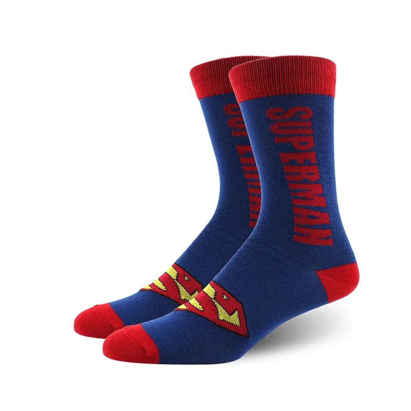 Модные мужские хлопковые цветные носки с изображением героев мультфильма «Счастливый супергерой», носки унисекс с надписью «мстители», «Бэтмен», «Marvel», «комиксы Marvel» - Цвет: Прозрачный