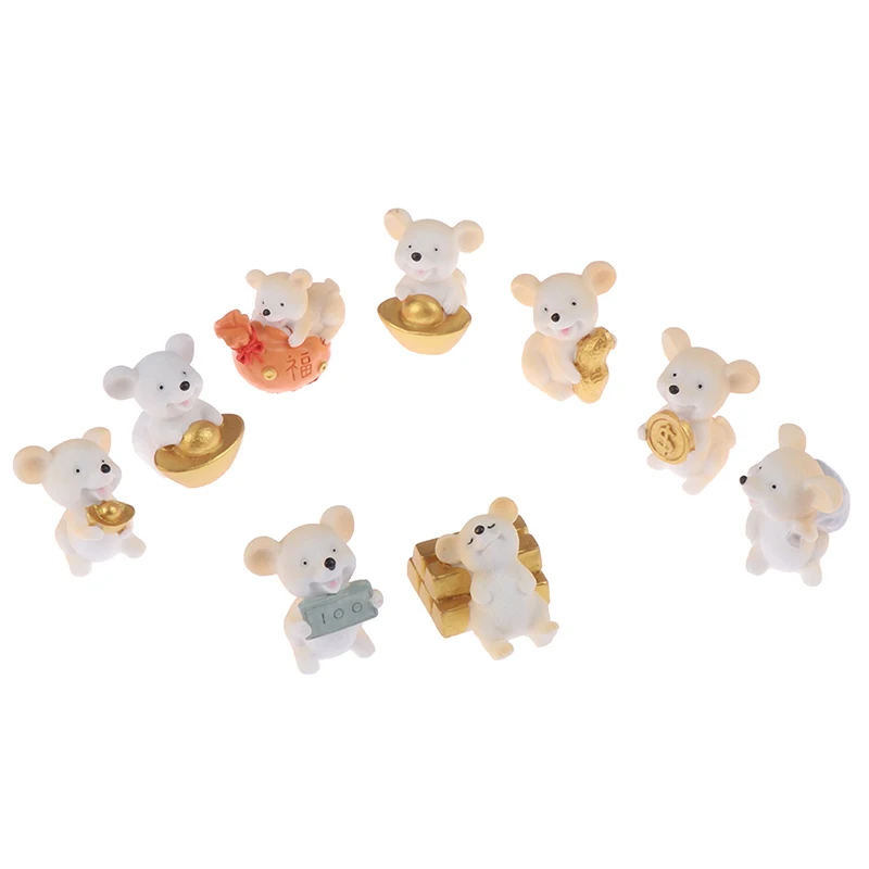 Lucky Fortune мультяшная мышь сказочная садовая миниатюрная слитка Золотая монета Kawaii
