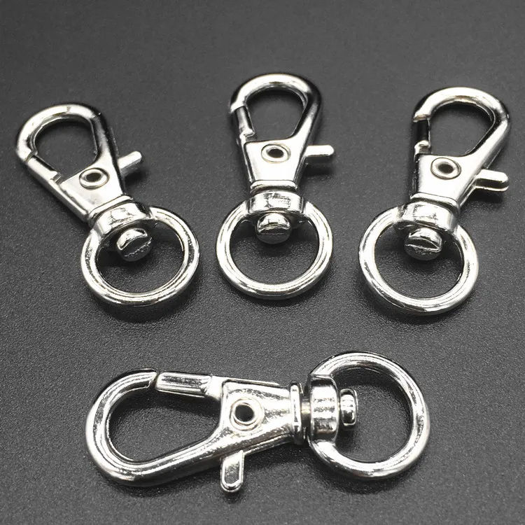 20pcs/Lot Silver Metal Swivel Lobster Clasp Clips Key Hook Keychain