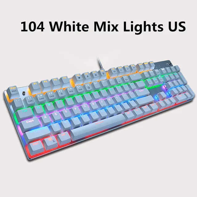Gaming Keyboard Zero Gaming Keyboard Russian/English/Arabic Mechanical Keyboard 104 Keys USB Wired Keyboard Blue/red Switch Keyboard Axis Body : French, Color : 87white Red Switch Gaming Keyboard Zero Gaming Keyboard Russian/English/Arabic Mechanical Keyboard 104 Keys USB Wired Keyboard Blue/red Switch Keyboard Axis Body : French, Color : 87white Red Switch