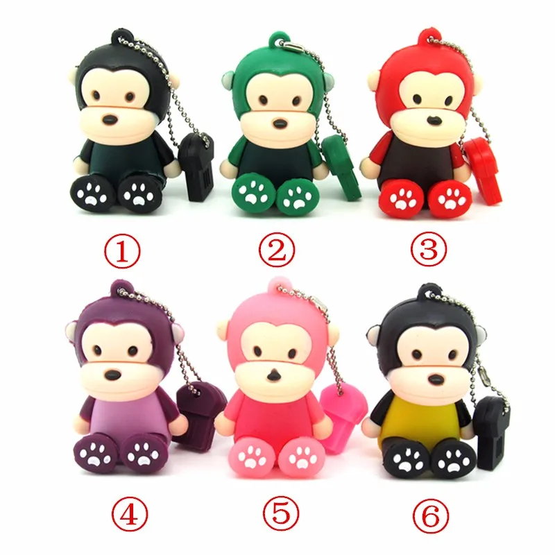 Usb флеш накопитель с обезьяной персональный мультяшный диск карта памяти мини