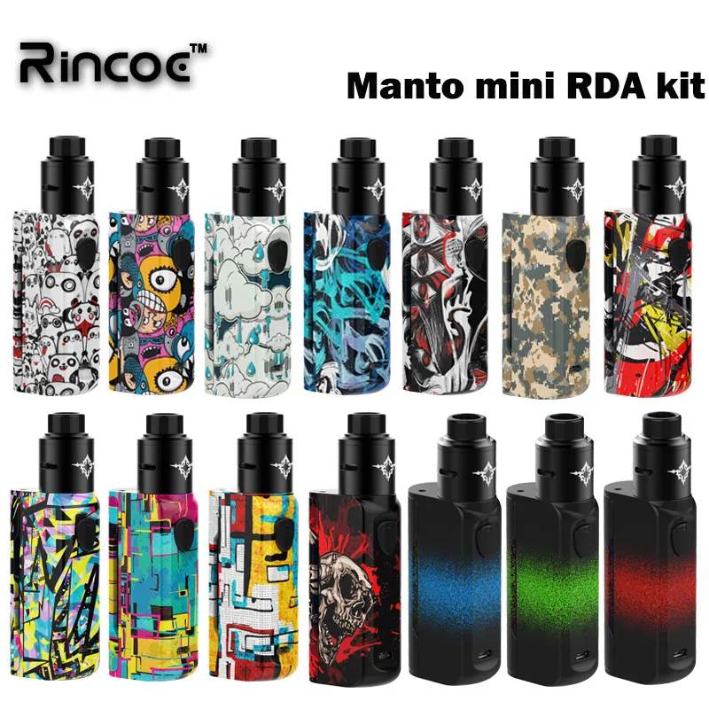 

New arrival Rincoe Manto mini RDA 90W kit powered by Single 18650 cell Electronic cigarette kit vs vapor ECO 90W kit storm kit