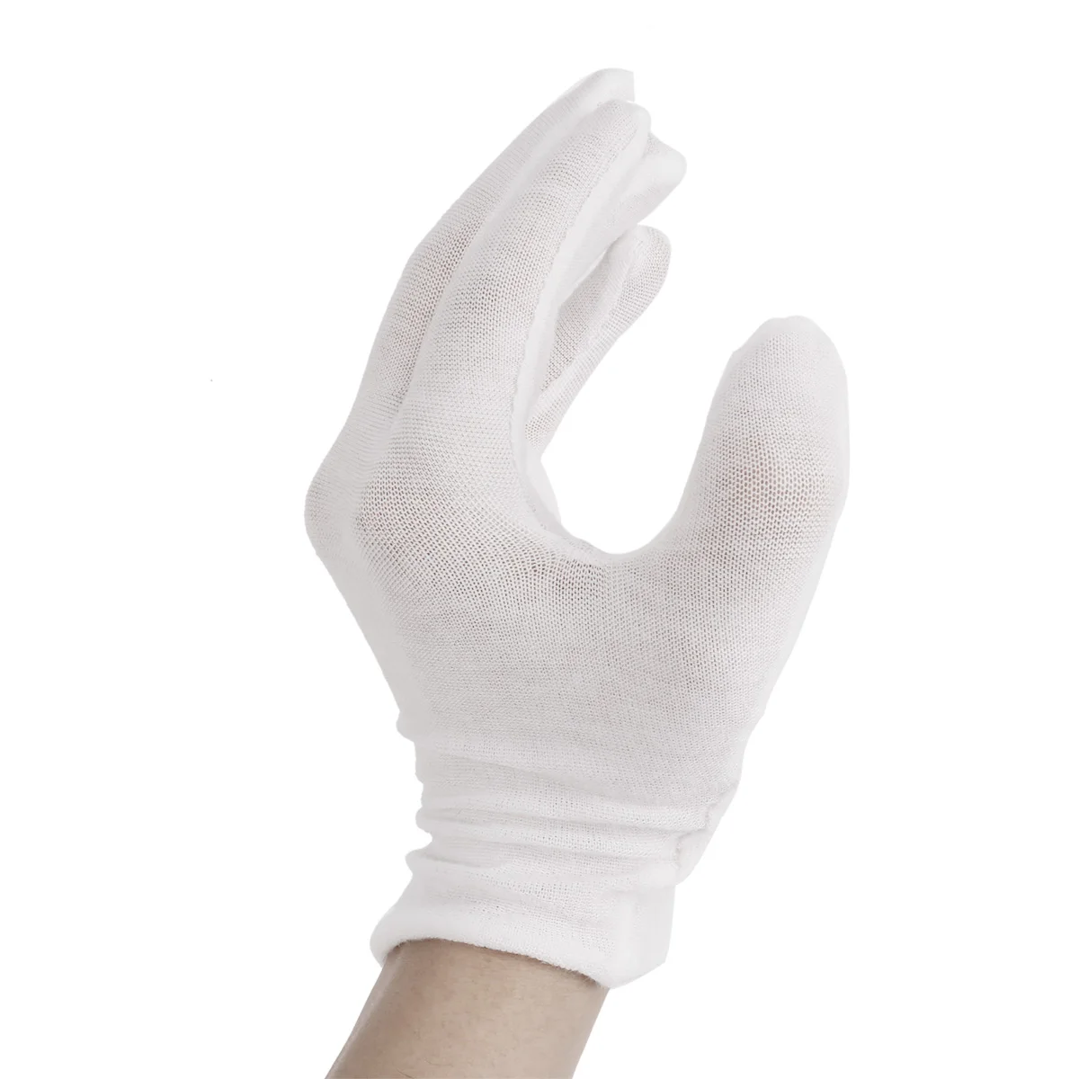 White Reusable Cotton Elastic Working Gloves for Dry Hand Moisturizing Cosmetic Eczema Hand Spa& Coin Jewelry Inspection Props