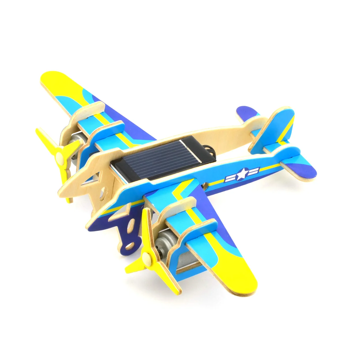 Забавный DIY обучающий сборочный пазл на солнечных батареях 3D Деревянный Сокол двухмоторный бомбер вертолет авиационная деревянная игрушка
