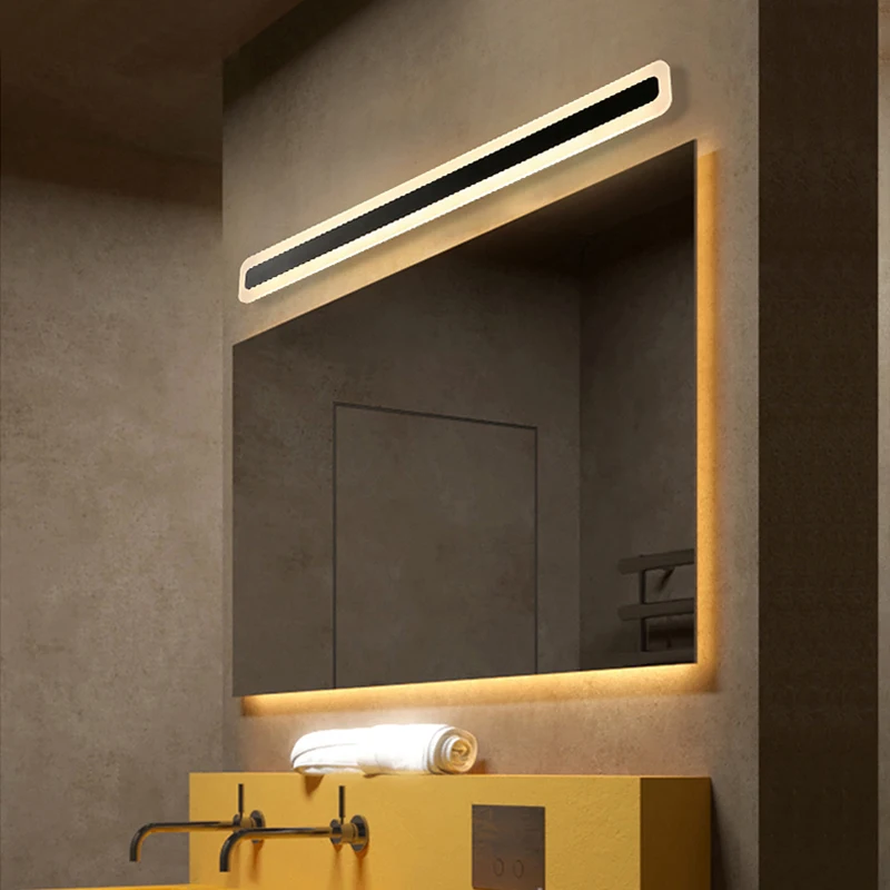 Современный светодиодный светильник-зеркало 0,4 м~ 1,2 м, настенный светильник для ванной, спальни, изголовья, настенное бра, лампе, деко, анти-туман, espelho banheiro