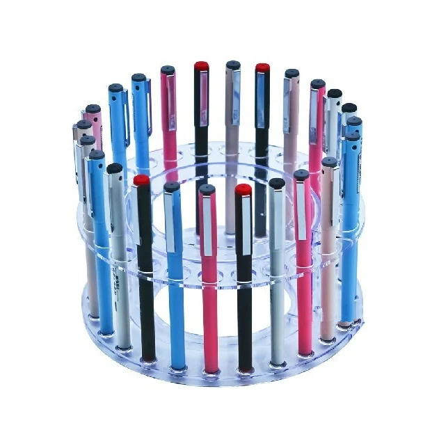 Transparent Ballpoint Pen Holder Pencil Stationery Multifunction