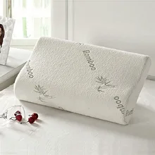 Slow Rebound Memory Foam Pillow Bamboo Fiber Cover Sleep Cervical Health Care
