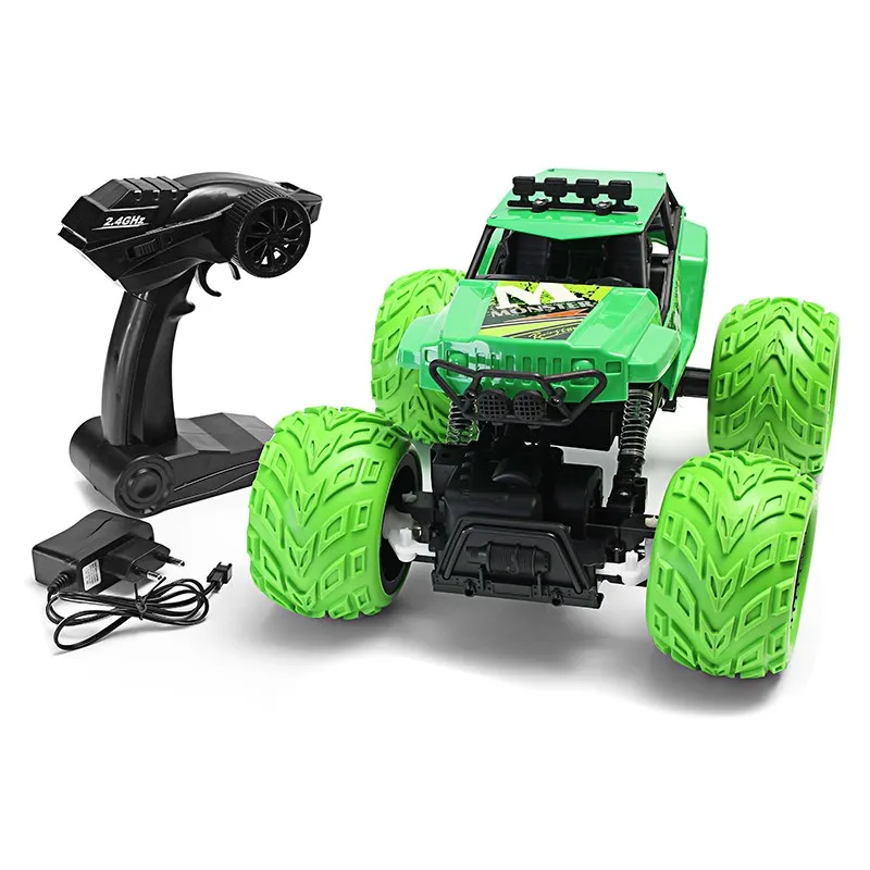 

Flytec 005 1/12 2.4G 4WD Monster Truck Brushed High Speed Climbing RC Car with Transmitter Truggy Blue/Green For Kids Gift Model