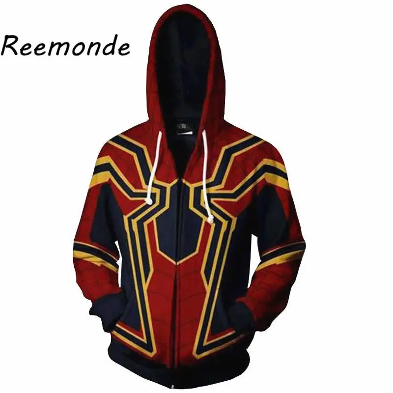 

The Avengers 3 Superhero Hoodie Spiderman Venom Iron Man Captain America 3d Hoodies Iron Spider-man Casual Zipper Jackets Coat