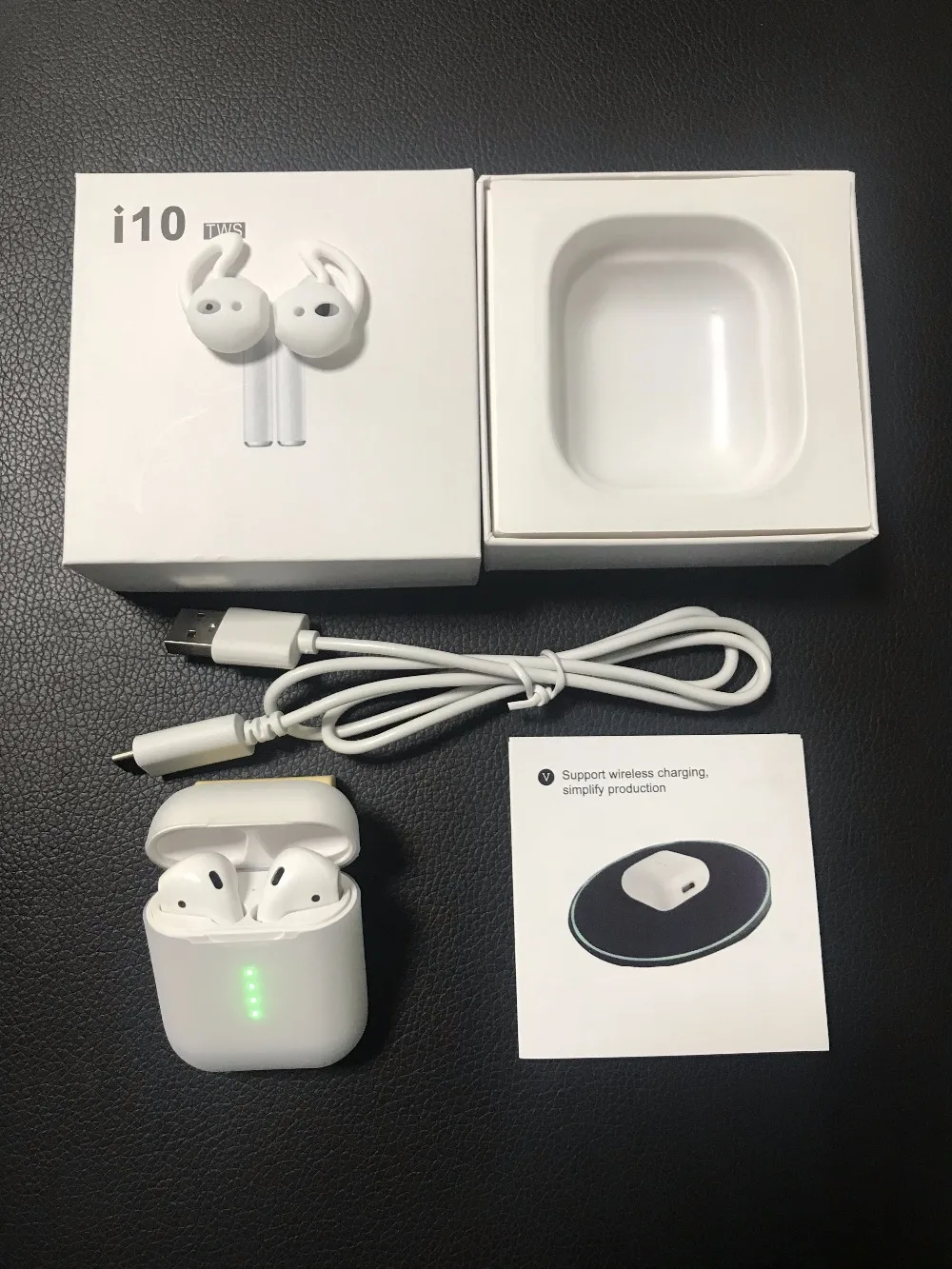 

i10 tws Best bluetooth earphone touch earbuds headset sports support wireless charging with MIC for all smart phone