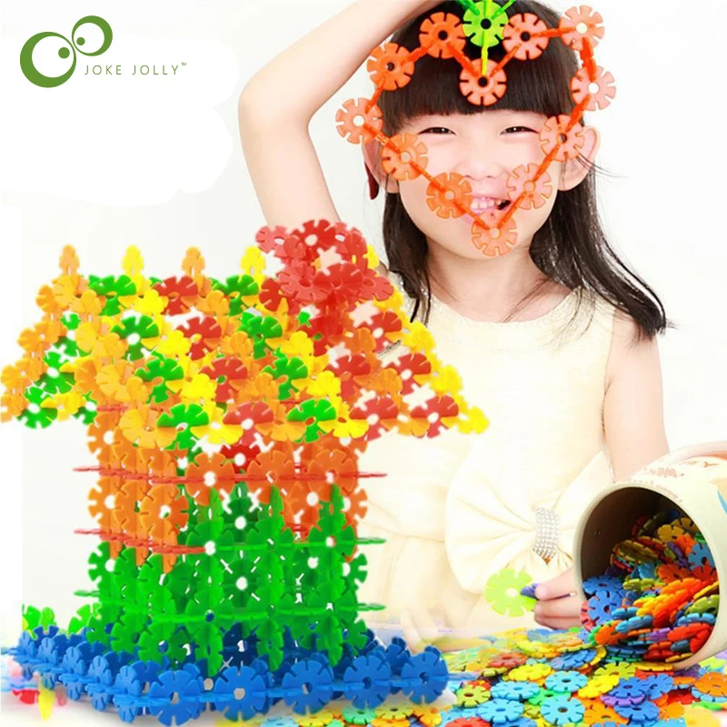 

200Pcs 3D Puzzle Jigsaw Plastic Snowflake Building Building Model Puzzle Educational Intelligence Toys For Kids WYQ