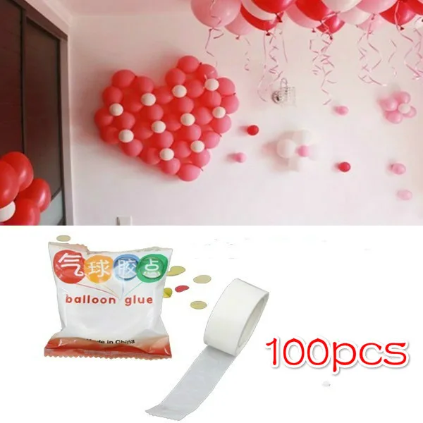 

Crazyclown 100 Points Balloon Double-sided Glue Dot Attach Balloons Ceiling or Wall Balloon Stickers Birthday Party Ornament