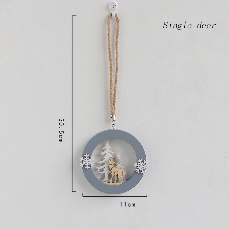 Flone Nordic Decoration Home Wooden Elk Hanging Ornaments Christmas Nursery Decor Kids Room Decoration Supplies Accessories (26)
