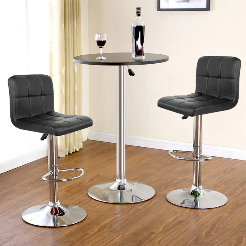 

2PCS Bar stools chair Shaped Backrest PU Leather Swivel Bar Chair Stool Height Adjustable Bar Stools Modern Bar Pub Counter HWC