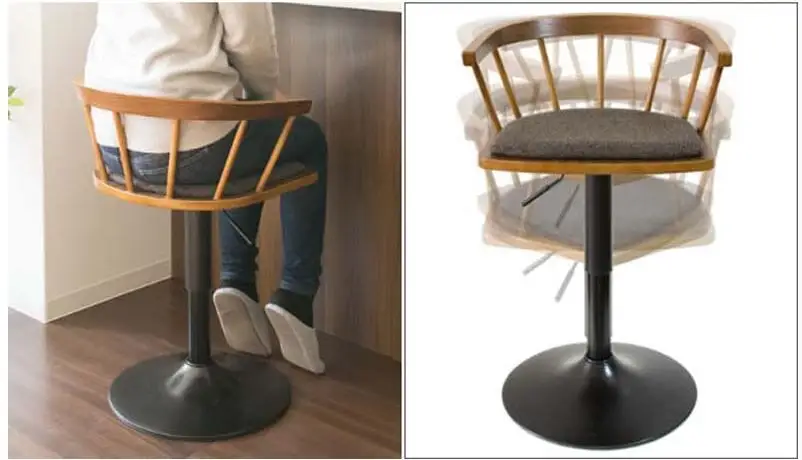 Одноцветное деревянный барный стул для отдыха Творческий высокий стул личности барный стул современного простой спинка высокий стул