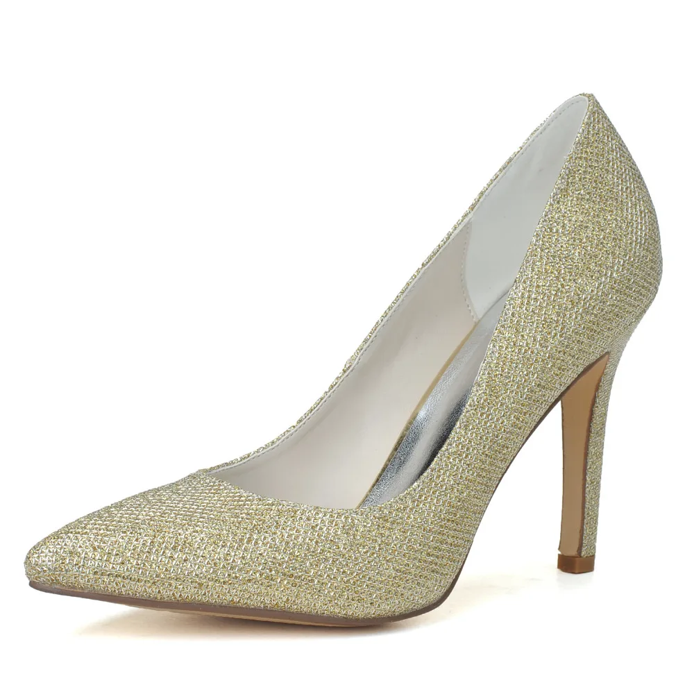 Wedding Gold Heels For Prom popular gold prom pumps buy cheap lots from china creativesugar simple pointed toe glitter lady silver black sparkling bridal wedding party cocktail prom