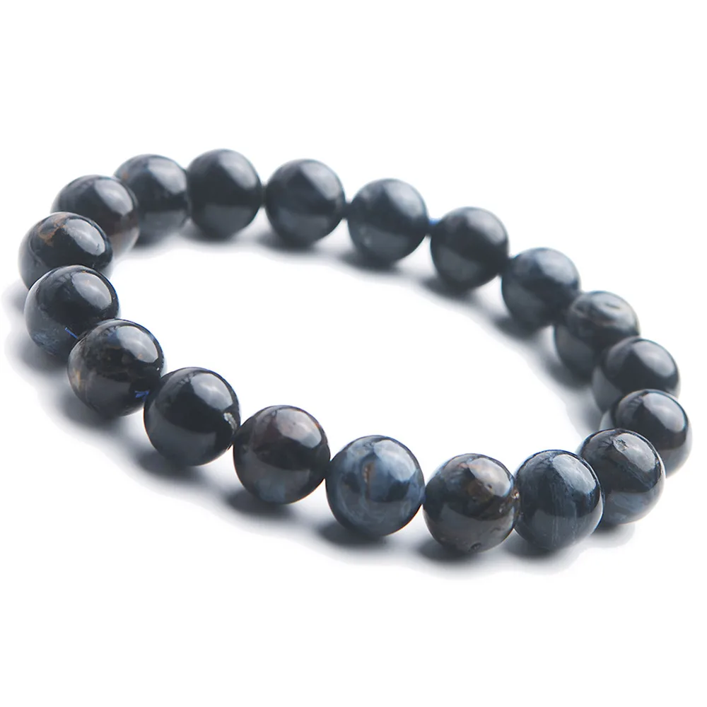 

Genuine Natural Blue Pietersite Bracelet Stretch Round Beads 10.5mm Woman Man Fashion Reiki Stone Jewelry Bracelets AAAA