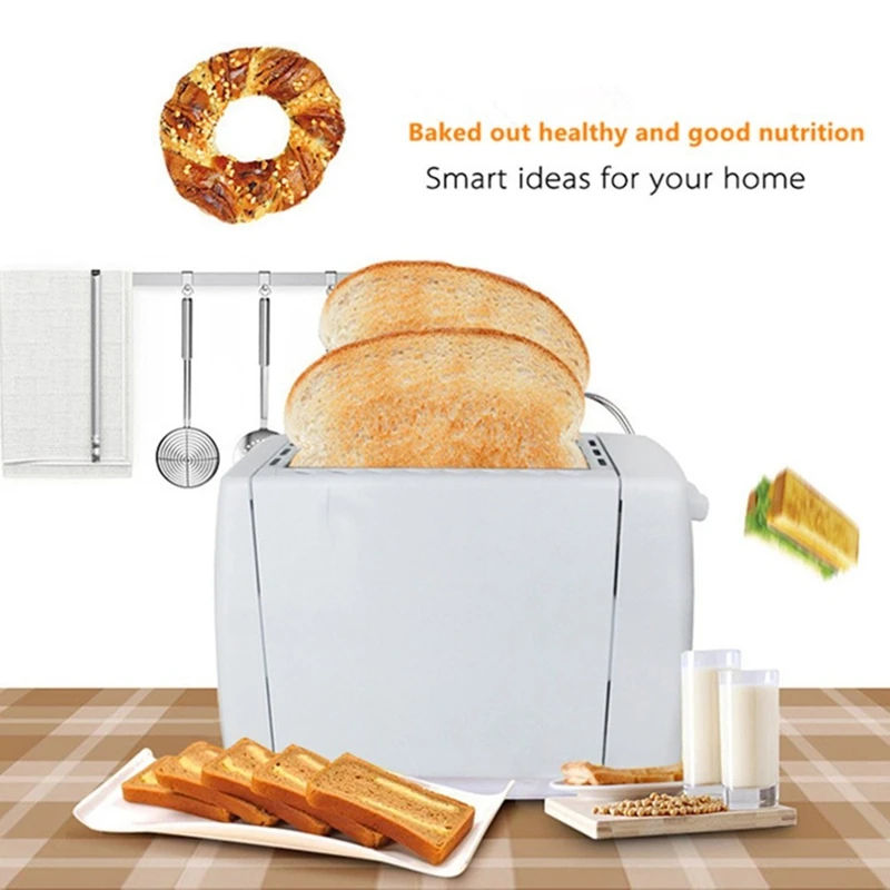 Автоматический тостер для хлеба, выпечки, завтрака, машина 750 Вт, 5 передач, нержавеющая сталь, 2 ломтика, хлебопечка, европейская вилка