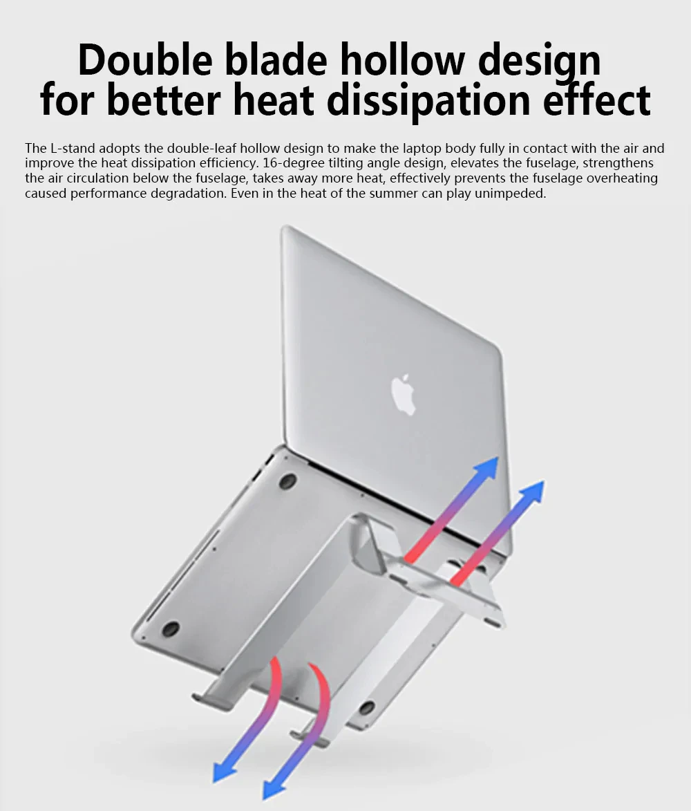Xiaomi L-Stand high-speed cooling laptop stand Laptop holder support strong non-slip simple design For 12 inch 13 inch 15 inch (5)