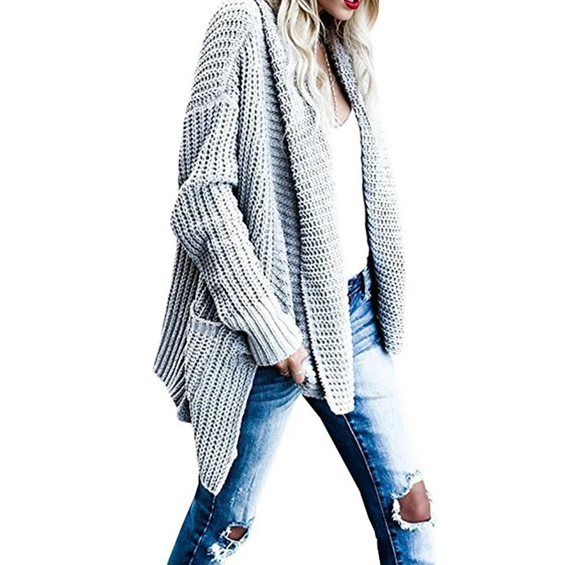 BYUAN Long Sweaters Ladies Solid Knitted Sweater Women Coat 2018 Autumn Winter Fall Sweaters for Women Cardigan Sweater Mujer