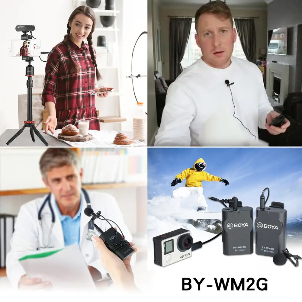 BOYA Lavalier Wireless Microphone with GoPro Cable