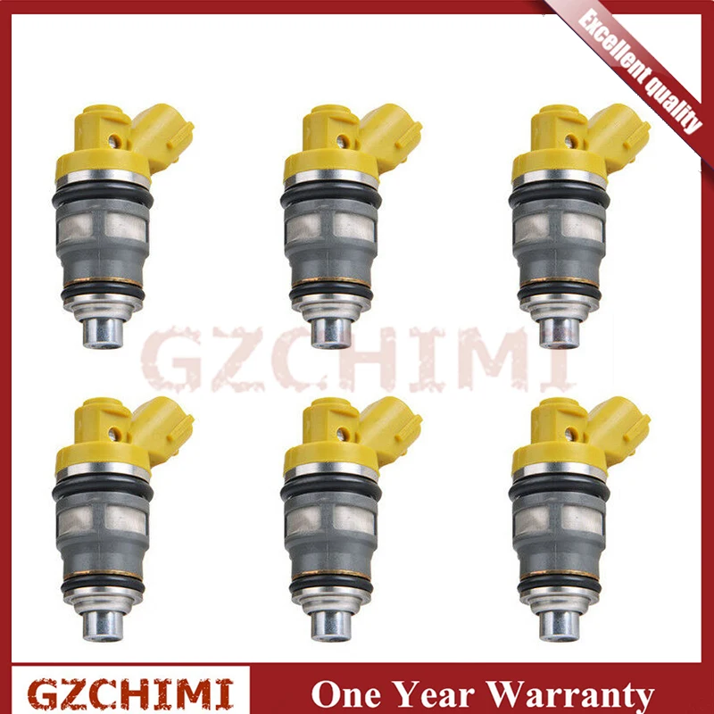 

1001-87091 6x Flow matched E85 650cc yellow high performance Fuel injectors for Toyota Supra 1JZ-GTE 2JZ-GTE 100187091
