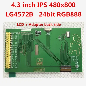 

IPS full view 4.3 inch LCD display screen touch panel Adapter module TFT 480*800 resolution LG4572B controller RGB888 interface
