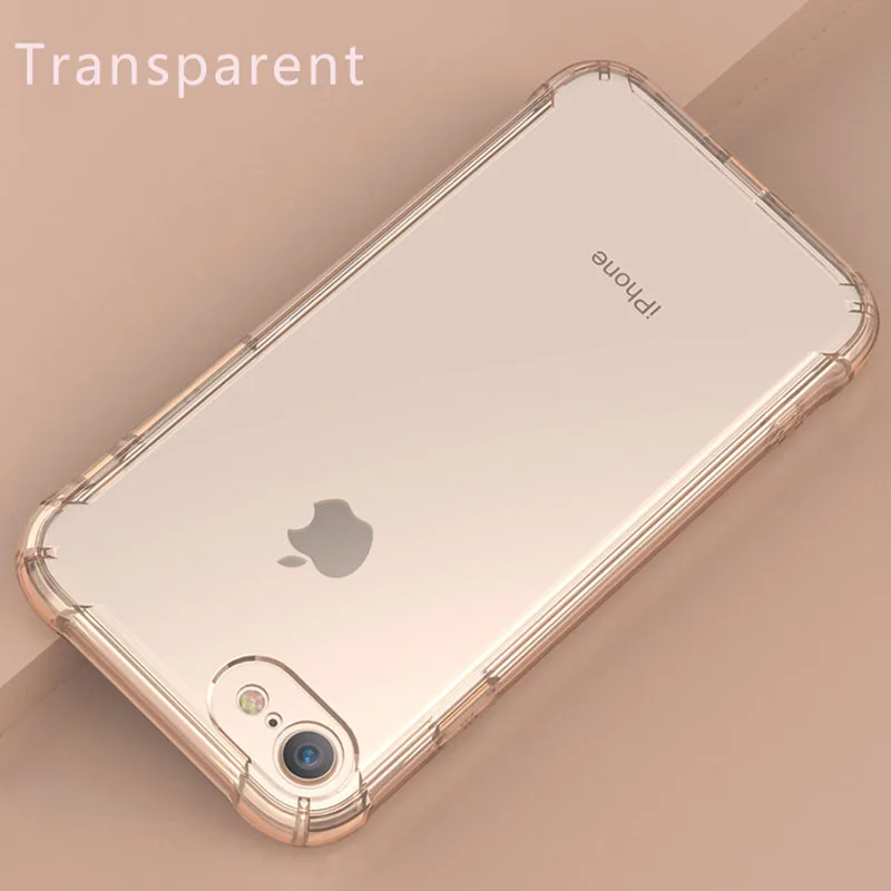 كامل حماية مضاد للخبط سيليكون TPU حقيبة لهاتف أي فون X XS XR XS ماكس 8 7 6 6 ثانية زائد شفافة الغطاء الخلفي ل iPhone6 زائد