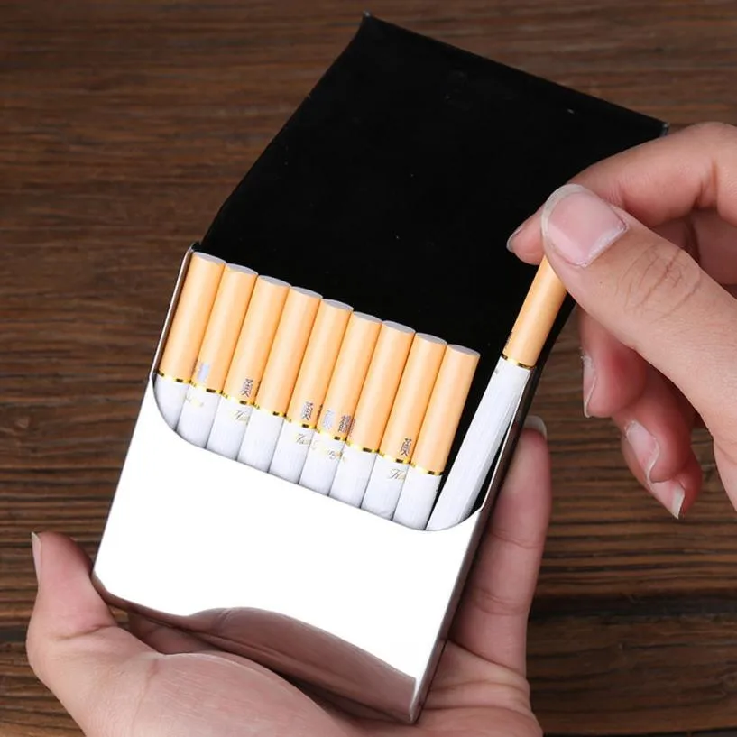 

Black Pocket Leather Tobacco Cigarette Card Holder Storage Case Box Container Card Holder Men Wallet Card Kartvizitlik#121