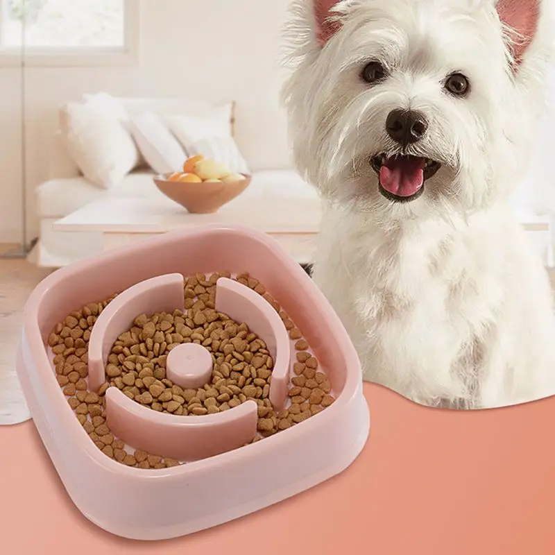 

Plastic Slow Feeder Pet Bowl Dog Cat Feeder Anti-smashing Anti-choking Slow Food Learning Eating Bowl Pets Feeding Supplies C42