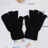 Ladies Winter Fingerless Gloves Mittens Solid Color Fingerless Half Fingers Warm KnitMagic Gloves Mittens Unisex Gloves ► Photo 2/6
