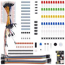 Электронный компонент базовый стартовый комплект с макетной платой кабель резистор, конденсатор, светодиодный, потенциометр для Arduino