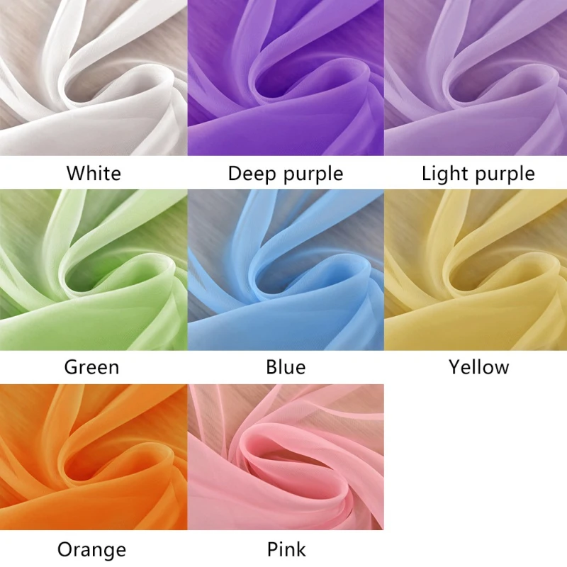 

Multi-color European Window Screen Tulle Living Room Transparent Curtain Finished Kitchen Bed Transparent Curtain Cloth