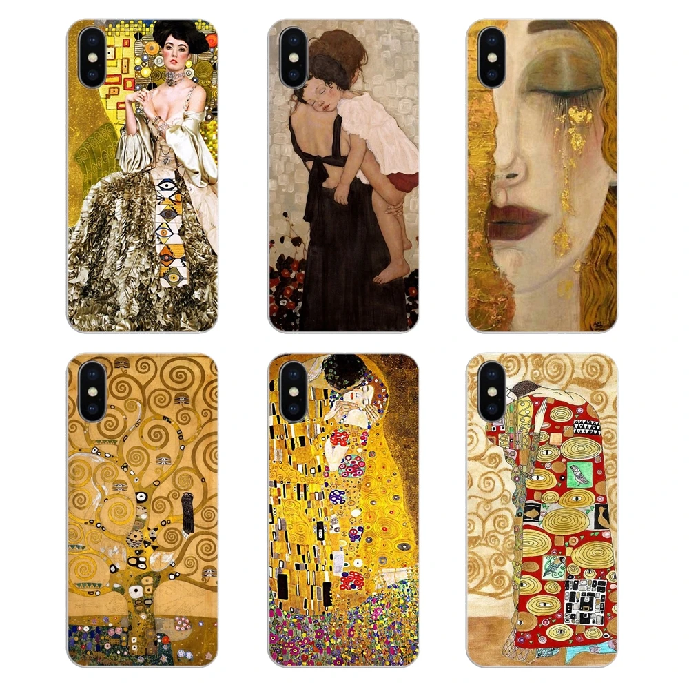 Для iPod Touch iPhone 4 4S 5 5S 5C SE 6 6S 7 8 X XR XS Plus MAX силиконовый чехол Kiss by Gustav Klimt gold tears картина