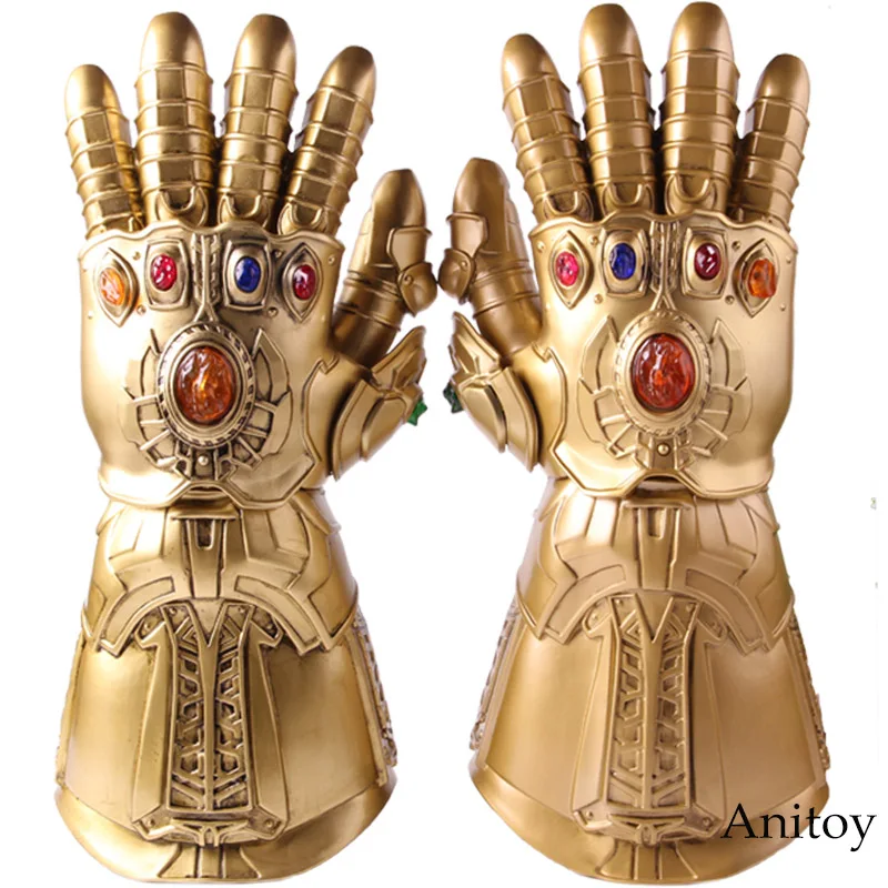 

High Quality Avengers Infinity War Glove Cosplay Thanos Infinite Gloves with LED Light PVC Action Figure Collectible Model Toy