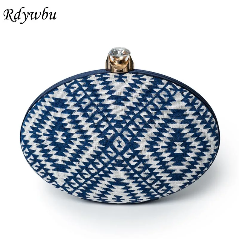

Rdywbu Luxury Circular Geometric Evening Bag Women's National Diamonds Chain Clutches Round Party Cheongsam Shoulder Bag B647