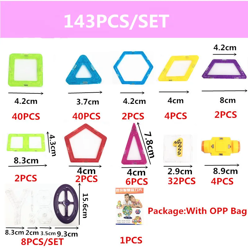 143-47 шт. магнитные игрушки строительные блоки магнитные строительные наборы дизайнерские детские развивающие игрушки для малышей Рождественский подарок