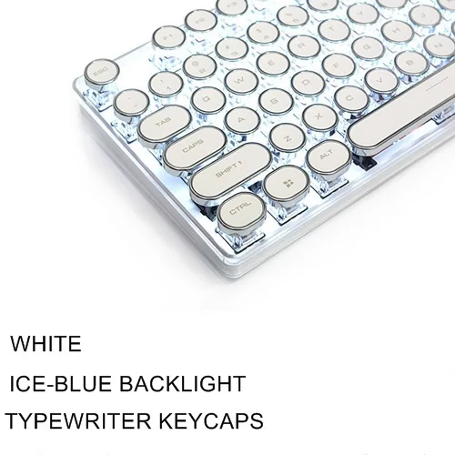 Распродажа Magicforce Crystal 108-Key Baclit USB Проводная эргономичная Механическая игровая клавиатура Gateron Blue Switch Ice Blue подсветка - Цвет: White Typewriter