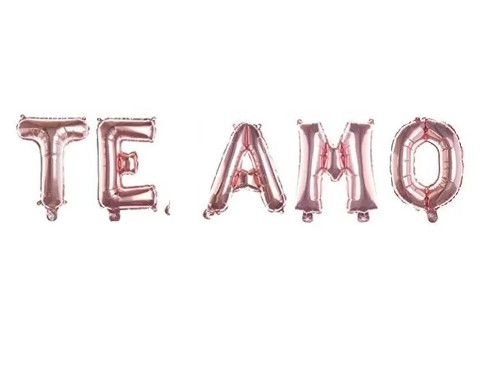 16 дюймов фольга из розового золота буквы воздушные шары в форме букв обрученные птички быть с надписью «te amo» АЛМАЗНОЕ КОЛЬЦО шар для свадьбы, помолвки deco - Цвет: C-1
